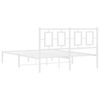 vidaXL Cadre de lit m&eacute;tal sans matelas et t&ecirc;te de lit blanc 140x200 cm