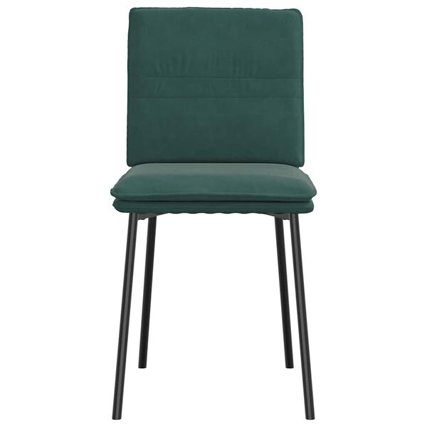 vidaXL Chaises &agrave; manger lot de 2 Vert fonc&eacute; Velours