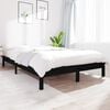 vidaXL Cadre de lit sans matelas noir 160x200 cm bois massif