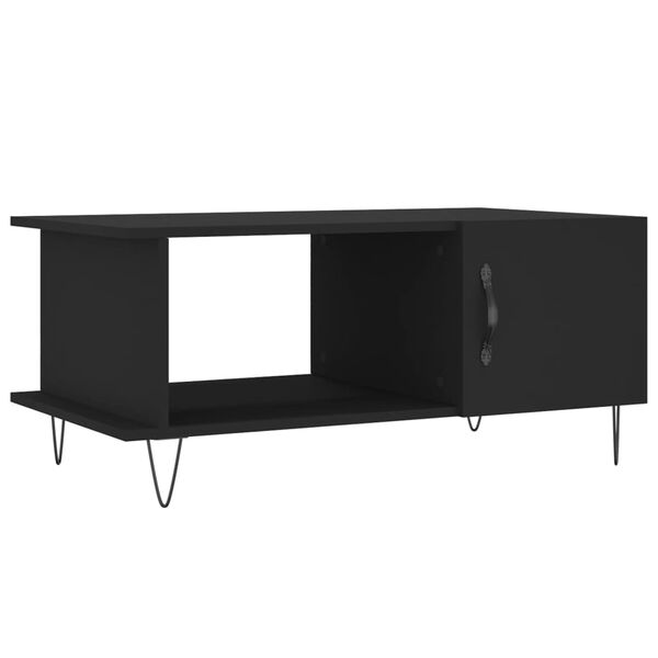 vidaXL Table basse noir 90x50x40 cm bois d'ing&eacute;nierie