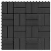 vidaXL Carreau de terrasse 11 pcs Noir 30 x 30 cm WPC