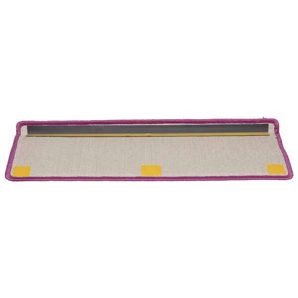 vidaXL Tapis d'escalier 20 pi&egrave;ces 65 x 21 x 4 cm Violet Bord rectangulaire