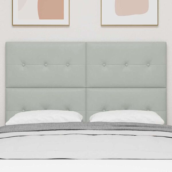 vidaXL T&ecirc;te de lit LED avec t&ecirc;te de lit Gris clair 160 cm Polyester