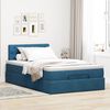 vidaXL Cadre de lit ottoman avec matelas bleu foncé 120x200 cm velours