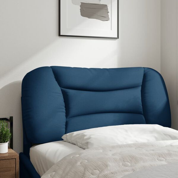 vidaXL Coussin de t&ecirc;te de lit Hvar bleu 90 cm tissu