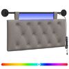 vidaXL T&ecirc;te de lit suspendue Avec lumi&egrave;re LED Taupe Tissu