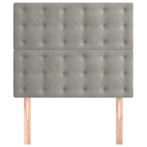 vidaXL T&ecirc;te de lit Gris clair 90x5x118/128 cm Velours