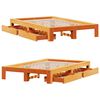 vidaXL Cadre de lit sans matelas cire marron 120x190cm bois pin massif