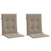 vidaXL Coussins de chaise de jardin à dossier bas lot de 2 taupe