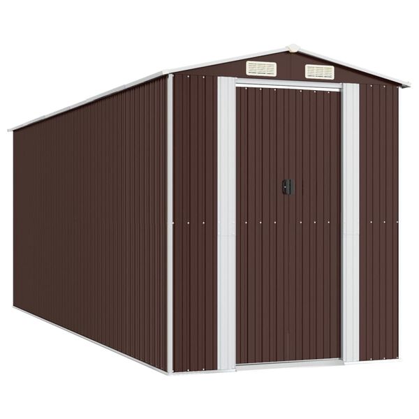 vidaXL Abri de jardin Marron foncé 192x523x223 cm Acier galvanisé