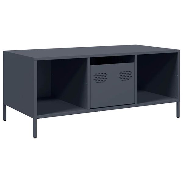 vidaXL Table basse anthracite 101,5x50x43,5 cm acier lamin&eacute; &agrave; froid