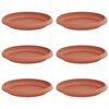 vidaXL Plateau &agrave; fleurs rond 6 pc Rouge brique &Oslash; 14 x 2 cm Plastique
