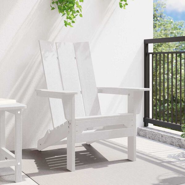 vidaXL Chaise Adirondack pliante Blanc 74.5 x 80.5 x 90cm HDPE