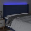 vidaXL T&ecirc;te de lit &agrave; LED Bleu 163x16x118/128 cm Tissu