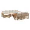 vidaXL Ensemble de canap&eacute; de jardin 11 pc Blanc Naturel et Cr&egrave;me