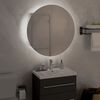 vidaXL Armoire de salle de bain miroir rond et LED Blanc 47x47x17,5 cm