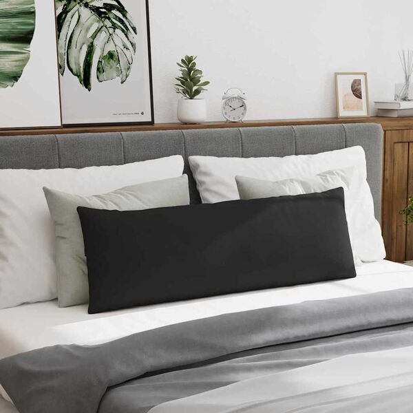 vidaXL Coussins de canapé 2 pcs Noir 120 x 40 cm tissu