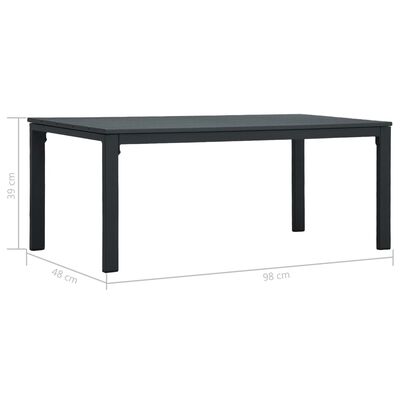 vidaXL Table basse Gris 98x48x39 cm PEHD Aspect de bois