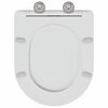 vidaXL Si&egrave;ge de toilette Blanc 44 x 36,4 x 3,4 cm Duroplast