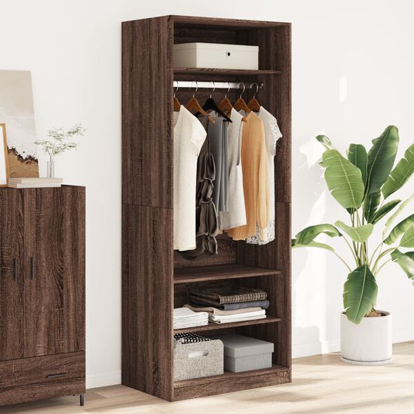 vidaXL Garde-robe ch&ecirc;ne marron 80x50x200 cm bois d'ing&eacute;nierie