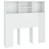 vidaXL Armoire de t&ecirc;te de lit Blanc brillant 100x19x103,5 cm