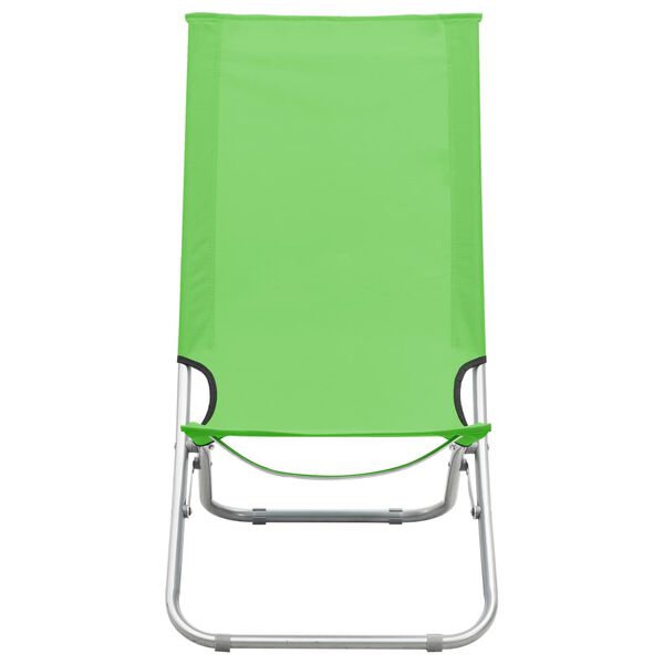 vidaXL Chaises de plage pliables lot de 2 Vert Tissu