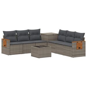 vidaXL Ensemble de Canap&eacute;s 8 pc Gris et Gris fonc&eacute;