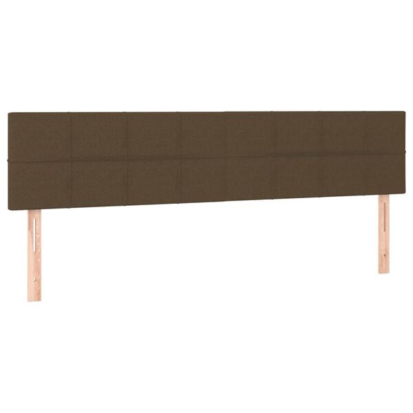 vidaXL T&ecirc;tes de lit 2 pcs Marron Fonc&eacute; 80x5x78/88 cm Tissu