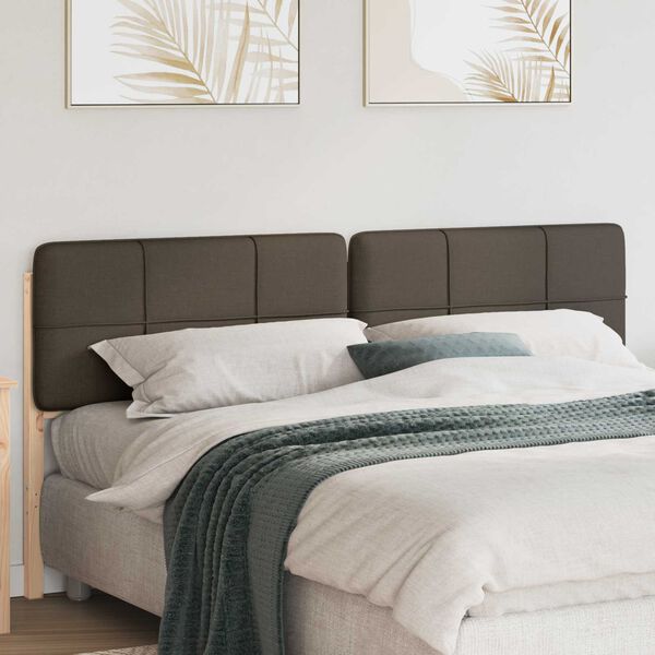 vidaXL T&ecirc;te de lit capitonn&eacute;e Marron et Taupe 200 cm Pin massif