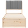 vidaXL Cadre de lit avec t&ecirc;te de lit rembourr&eacute;e Gris clair 75 x 190 cm