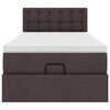 vidaXL Cadre de lit ottoman avec matelas marron fonc&eacute; 90x190 cm tissu