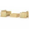 vidaXL Salon de jardin 3 pcs Bois massif de pin impr&eacute;gn&eacute;