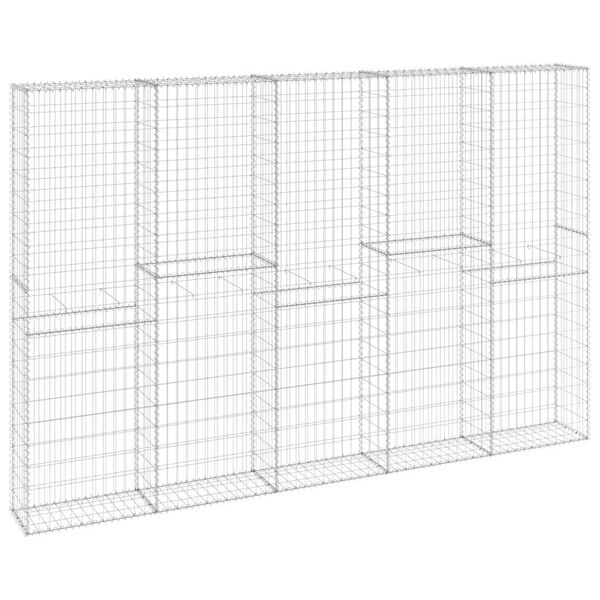 vidaXL Mur en gabion avec couvercles Acier galvanis&eacute; 300x30x200 cm