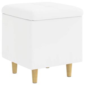 vidaXL Pouf de rangement Blanc 40 x 40 x 45 cm Simili cuir