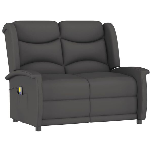 vidaXL Fauteuil de massage inclinable à 2 places gris foncé