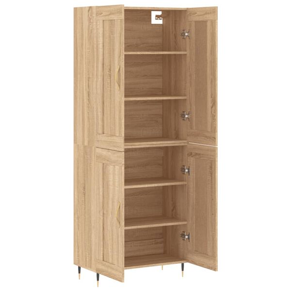 vidaXL Buffet haut Ch&ecirc;ne sonoma 69,5x34x180 cm Bois d'ing&eacute;nierie