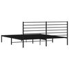 vidaXL Cadre de lit métal sans matelas avec tête de lit noir 183x213cm