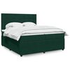 vidaXL Sommier &agrave; lattes de lit et matelas Vert fonc&eacute; 200x200cm Velours