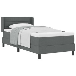 vidaXL Lit &agrave; ressorts avec matelas Gris fonc&eacute; 200 x 80 cm Polyester