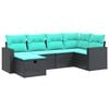 vidaXL Salon de jardin 6 pcs avec coussins noir r&eacute;sine tress&eacute;e