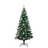 vidaXL Sapin de No&euml;l artificiel pr&eacute;-&eacute;clair&eacute; Vert 150 cm PVC et m&eacute;tal