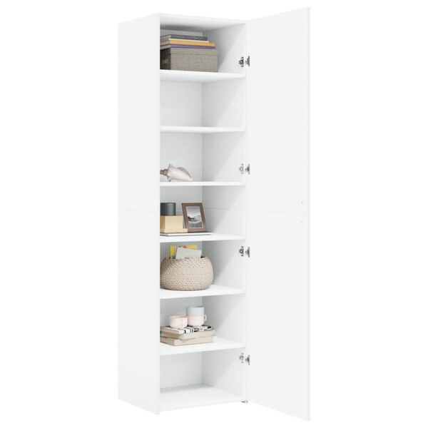vidaXL Buffet haut blanc 50x42,5x185 cm bois d'ing&eacute;nierie