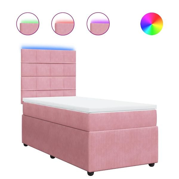 vidaXL Sommier &agrave; lattes de lit et matelas Rose 80x200 cm Velours