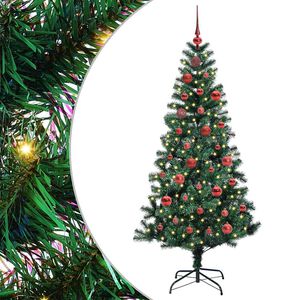 vidaXL Sapin de Noël artificiel pré-éclairé Vert 150 cm PVC et métal