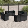 vidaXL Salon de jardin 12 pcs avec coussins noir r&eacute;sine tress&eacute;e
