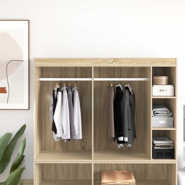 vidaXL Tige de placard 2 pcs Argent&eacute; 764 x 15 x 29 mm