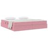 vidaXL Lit avec rangement et matelas Rose 200 x 200 cm Velours