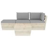 vidaXL Salon de jardin palette 4 pcs avec coussins bois d'épicéa