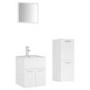 vidaXL Ensemble de meubles de salle de bain Blanc Agglom&eacute;r&eacute;