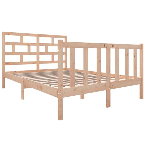 vidaXL Cadre de lit sans matelas bois massif 140x190 cm